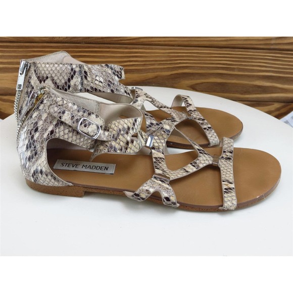 Steve Madden Size‎ 6.5 Sandal Gladiator Beige Synthetic Women M Comly - Picture 5 of 10